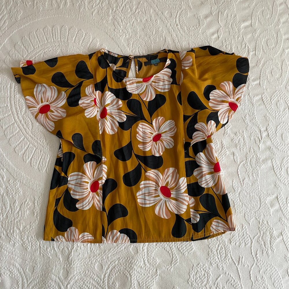 Eva Franco floral top, sz 0